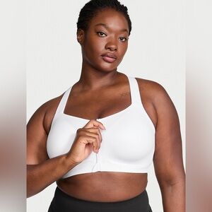 Victoria Secret Zip Up Padded Sports Bra White